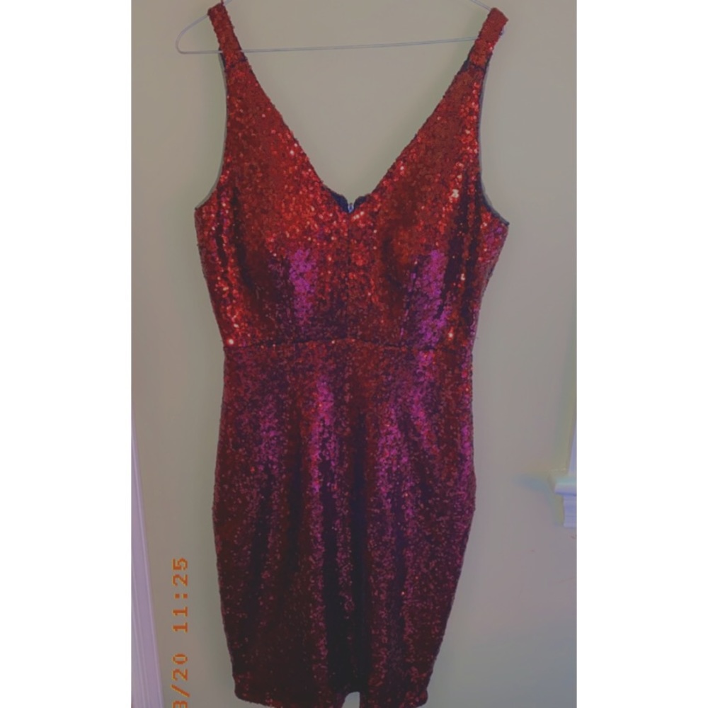 Red glittery dress